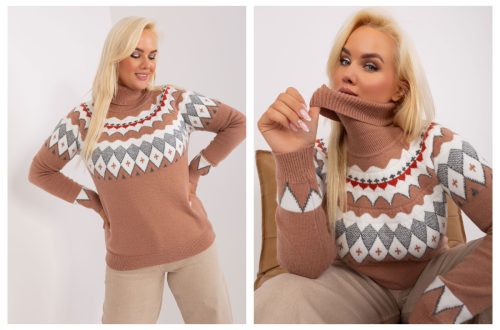 ciepłe swetry plus size z golfem