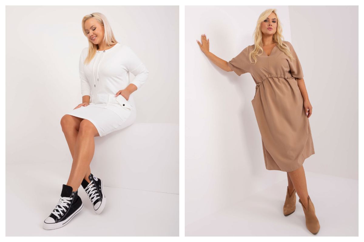 sukienki dresowe plus size mini i maxi